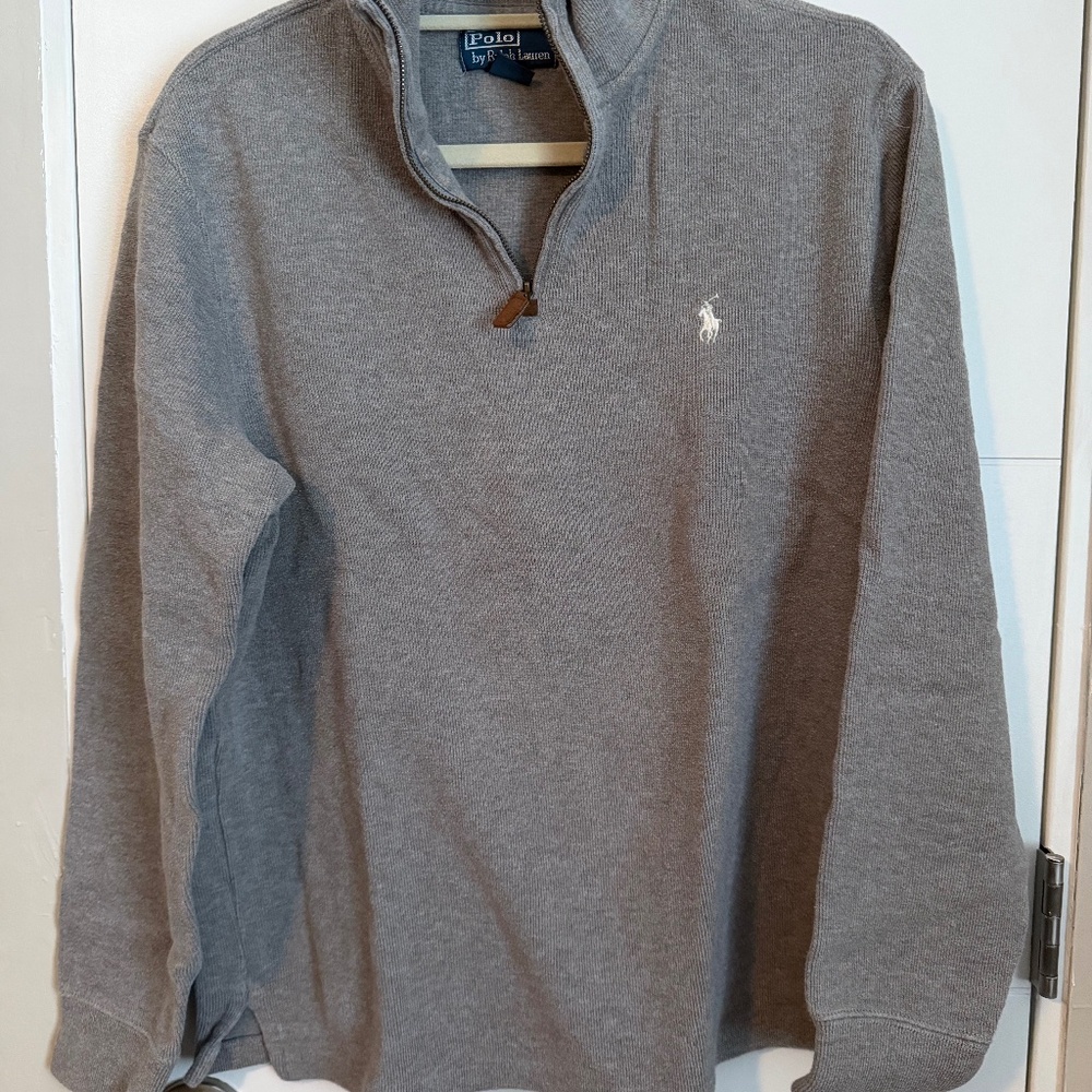 MENs_Polo by Ralph Lauren Half-Zip Sweater Classic (Heather Grey - Medium)